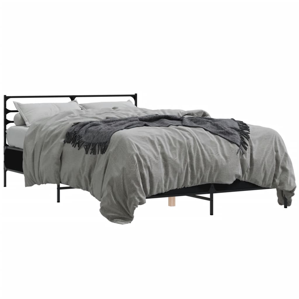 vidaXL Bed Frame without Mattress Black 135x190 cm Double 2