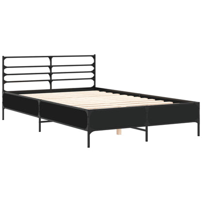 vidaXL Bed Frame without Mattress Black 135x190 cm Double 3