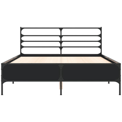 vidaXL Bed Frame without Mattress Black 135x190 cm Double 4
