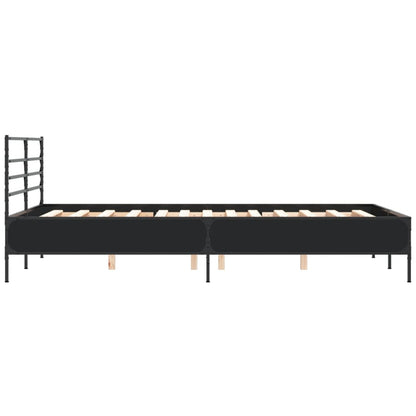 vidaXL Bed Frame without Mattress Black 135x190 cm Double 5