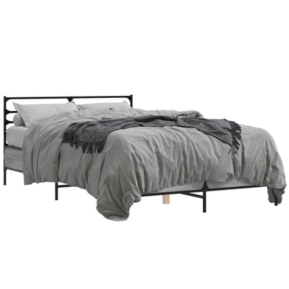 vidaXL Bed Frame without Mattress Grey Sonoma 135x190 cm Double 2