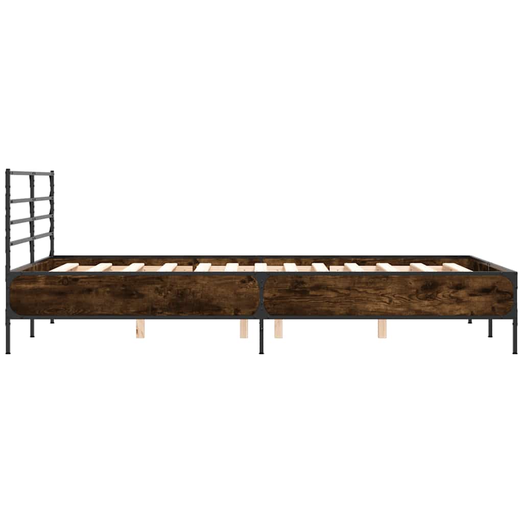 vidaXL Bed Frame without Mattress Brown Oak 135x190 cm Double 5