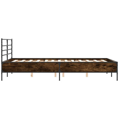 vidaXL Bed Frame without Mattress Brown Oak 135x190 cm Double 5
