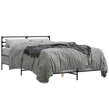 vidaXL Bed Frame without Mattress Grey Sonoma 140x190 cm 2