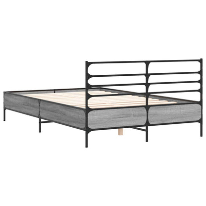 vidaXL Bed Frame without Mattress Grey Sonoma 140x190 cm 6