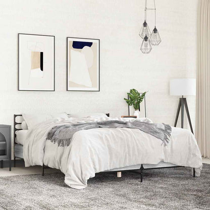 vidaXL Bed Frame without Mattress Grey Sonoma 140x190 cm 1