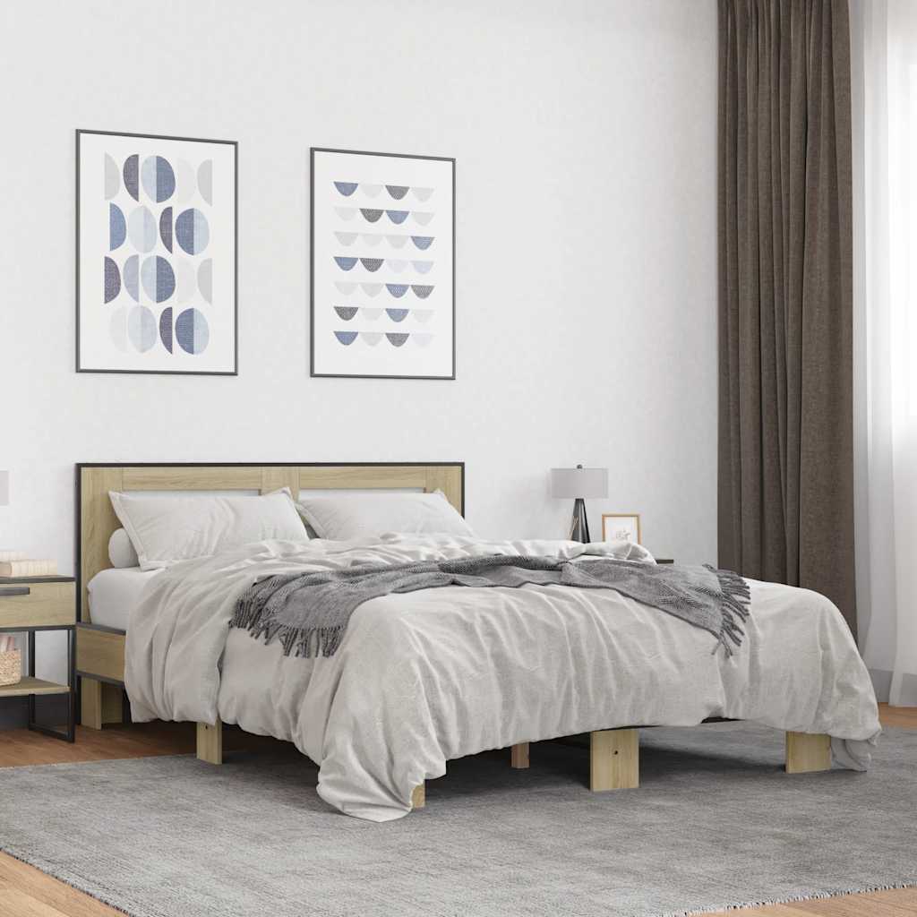 Bed Frame without Mattress Length 190 cm Sonoma oak 140 cm