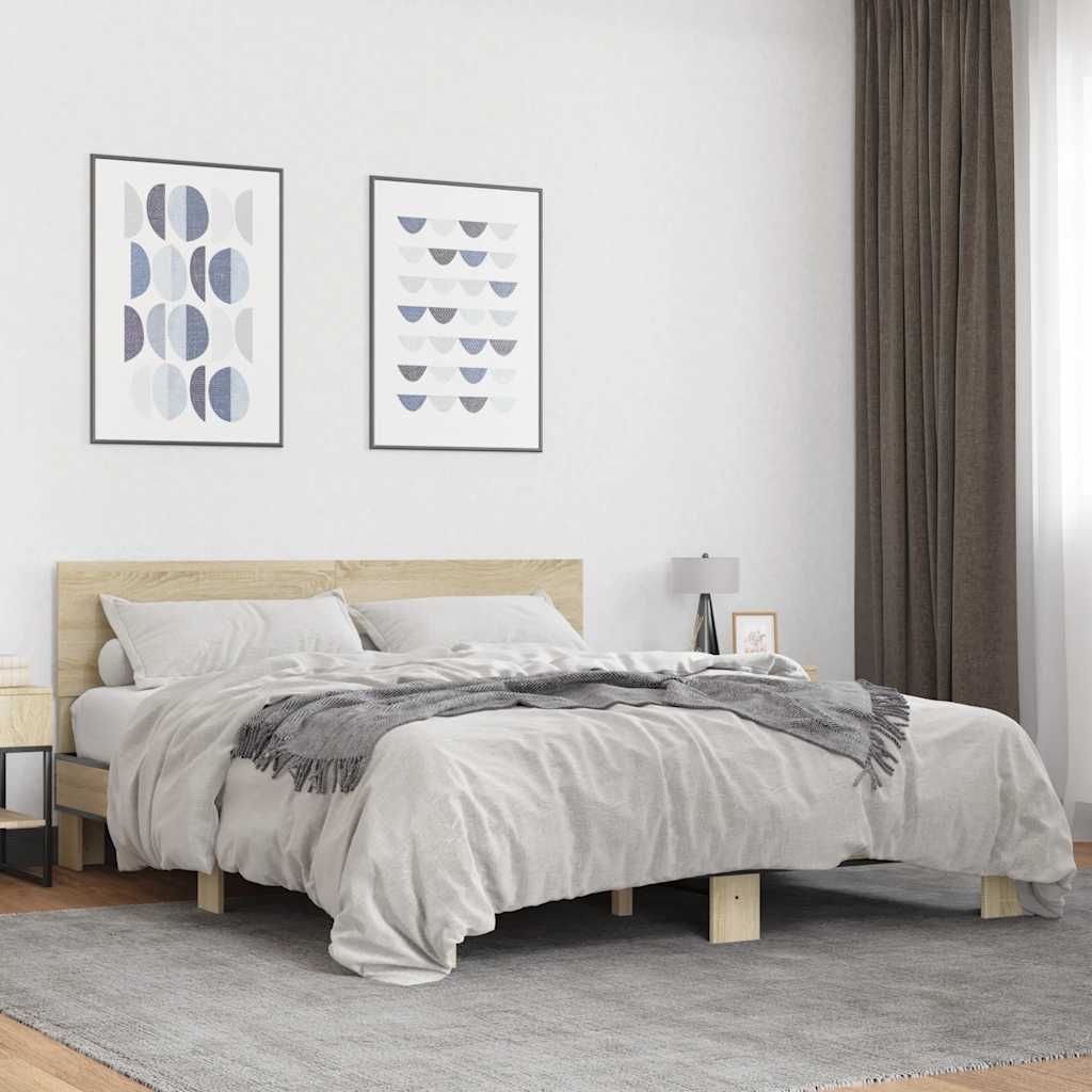 Bed Frame without Mattress Length 200 cm Sonoma oak 160 cm