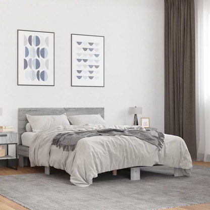 Bed Frame without Mattress Length 200 cm Grey sonoma 120 cm