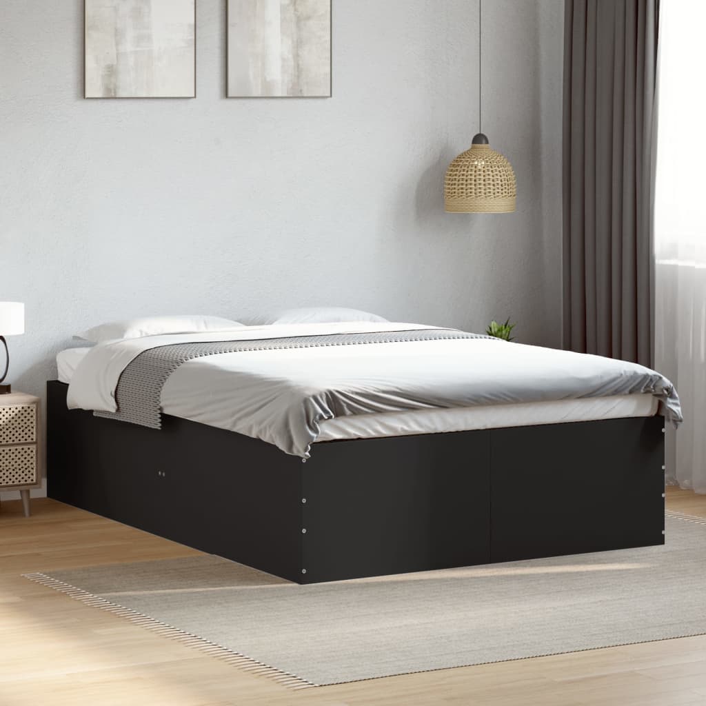 Bed Frame without Mattress 120x200 cm Height 45 cm Black