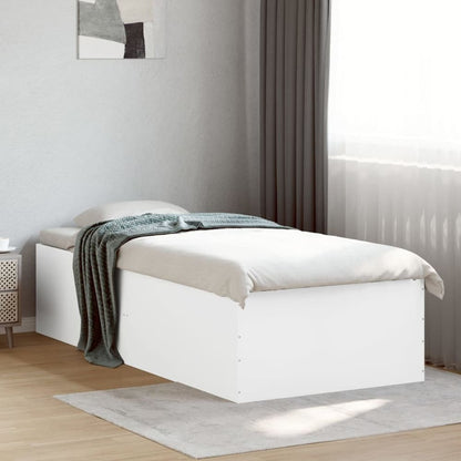 Bed Frame without Mattress 90x190 cm Single Height 45 cm White