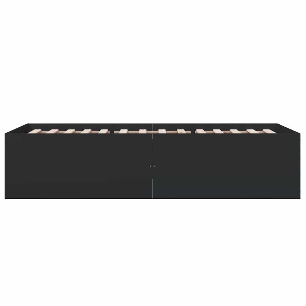 vidaXL Bed Frame without Mattress Black 75x190 cm Small Single 6