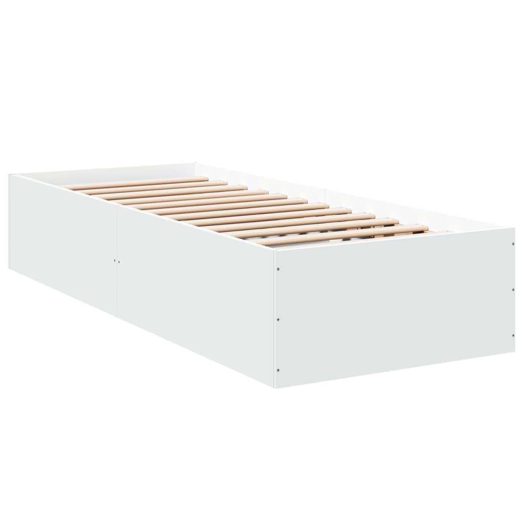 vidaXL Bed Frame without Mattress White 100x200 cm 3
