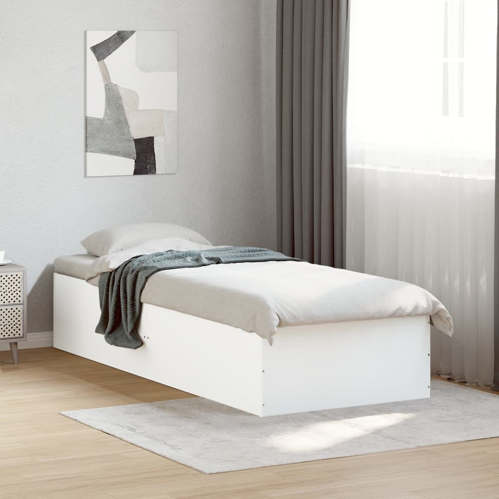 vidaXL Bed Frame without Mattress White 100x200 cm 1