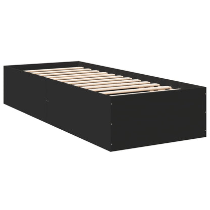 vidaXL Bed Frame without Mattress Black 100x200 cm 3