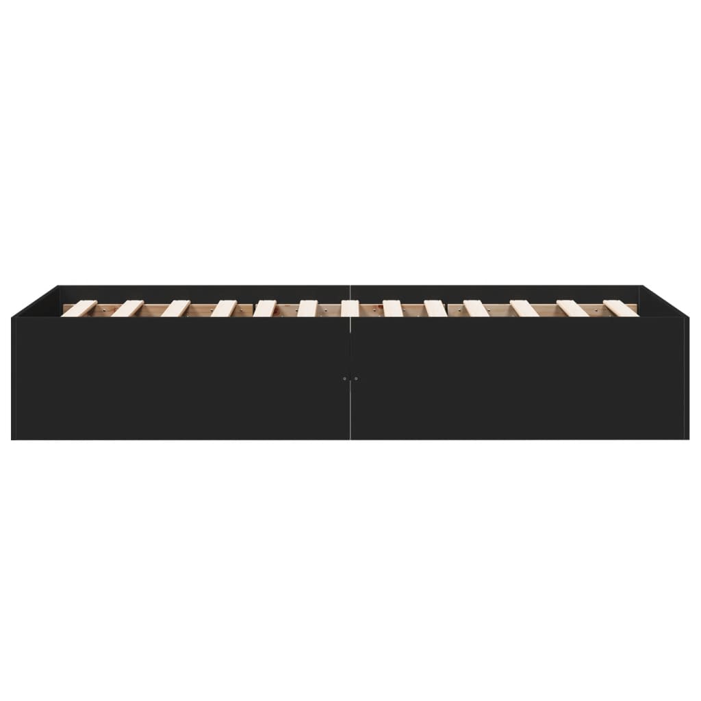 vidaXL Bed Frame without Mattress Black 100x200 cm 5