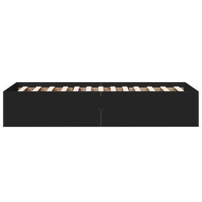 vidaXL Bed Frame without Mattress Black 100x200 cm 5