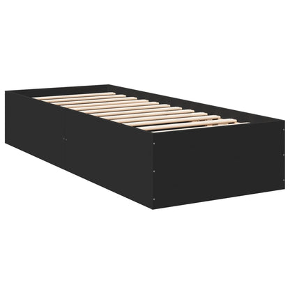 vidaXL Bed Frame without Mattress Black 100x200 cm 6