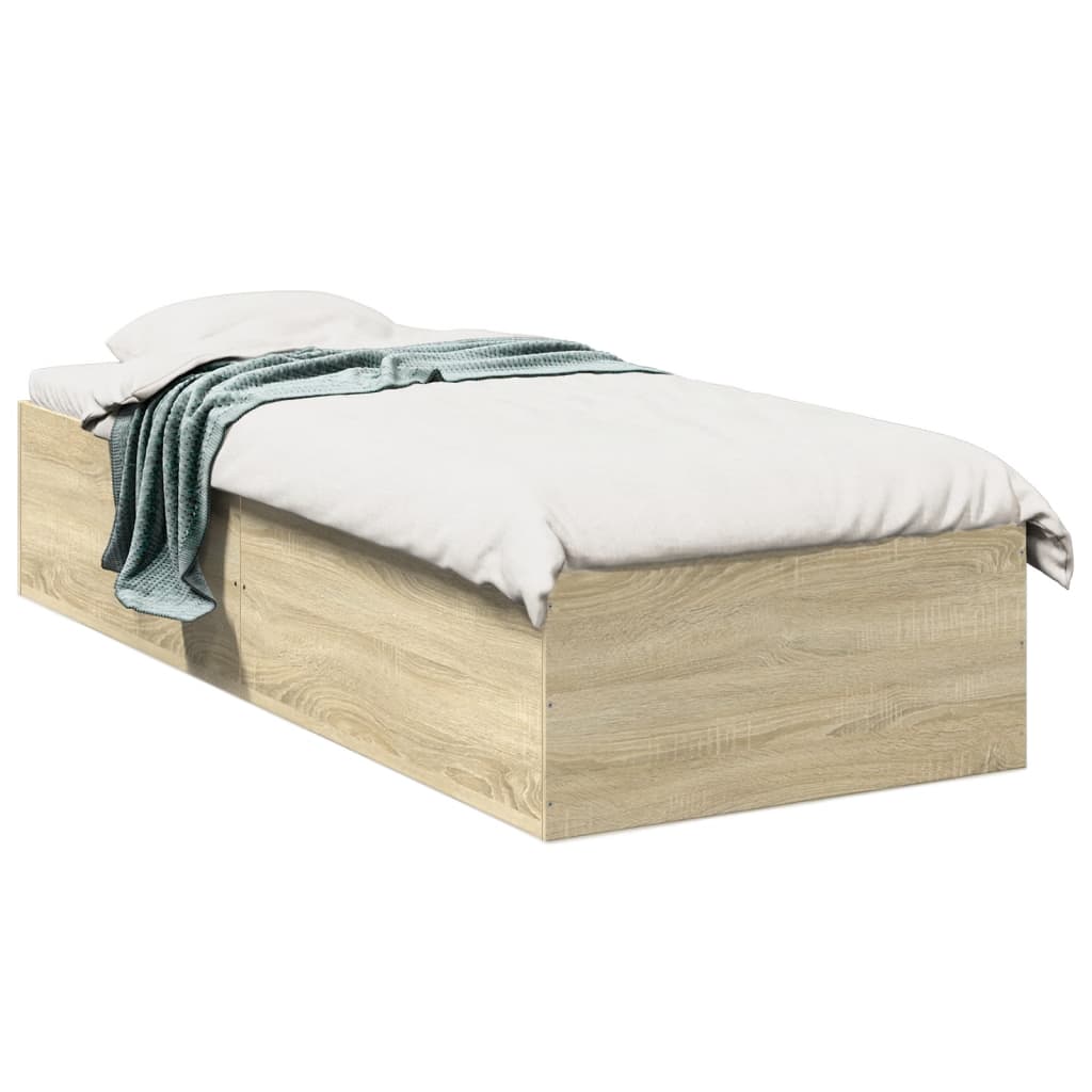 vidaXL Bed Frame without Mattress Sonoma Oak 100x200 cm 1