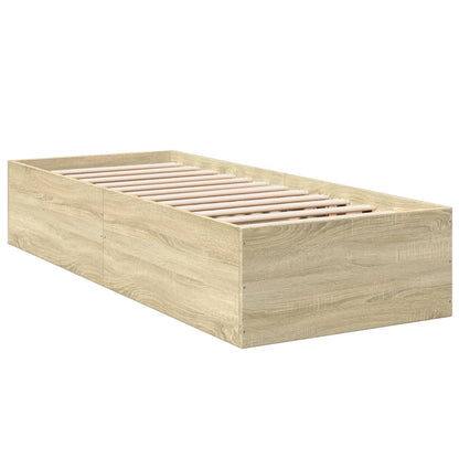 vidaXL Bed Frame without Mattress Sonoma Oak 100x200 cm 3