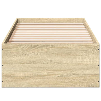 vidaXL Bed Frame without Mattress Sonoma Oak 100x200 cm 4