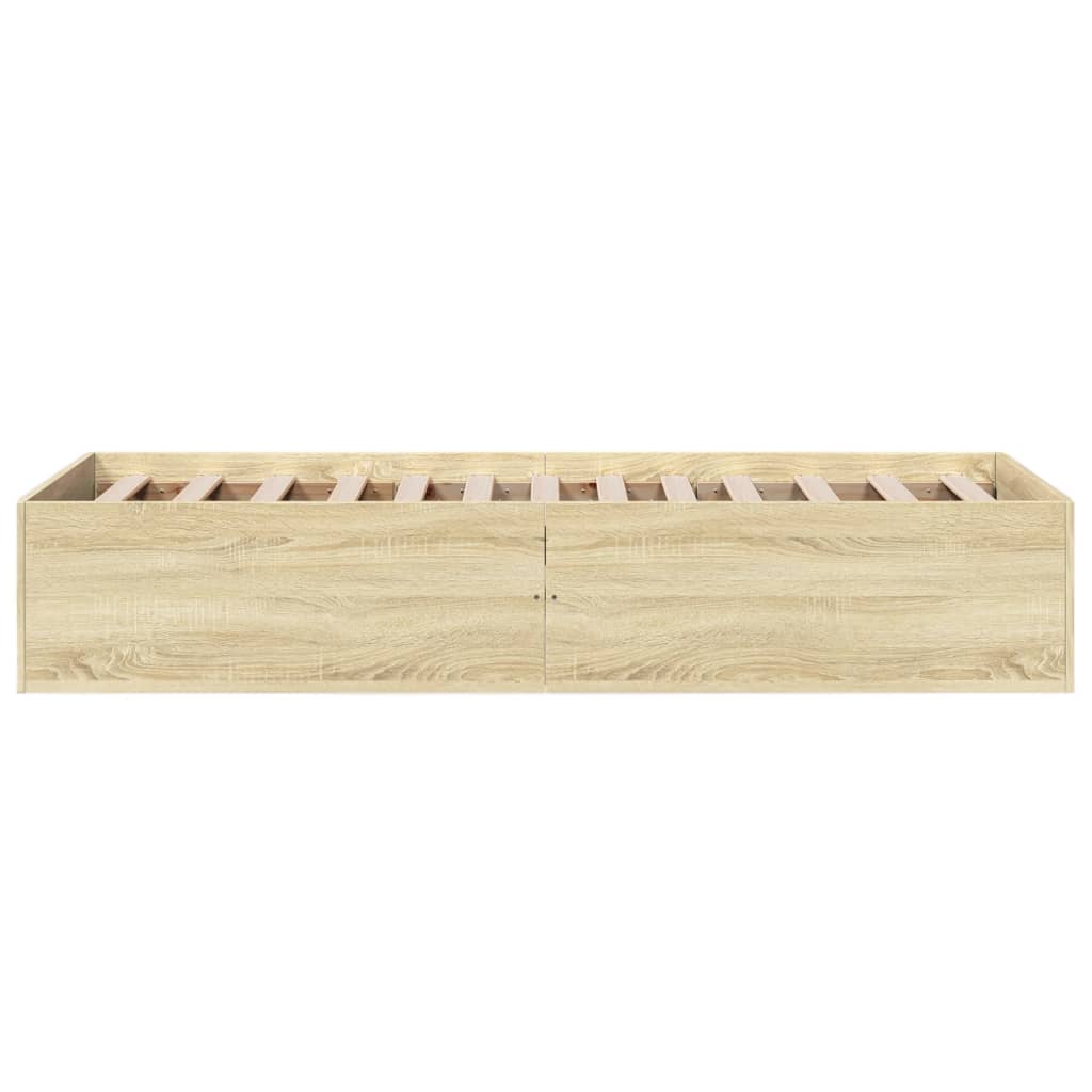 vidaXL Bed Frame without Mattress Sonoma Oak 100x200 cm 5
