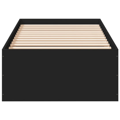 vidaXL Bed Frame without Mattress Black 90x190 cm Single 4