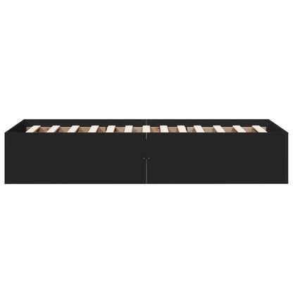 vidaXL Bed Frame without Mattress Black 90x190 cm Single 5