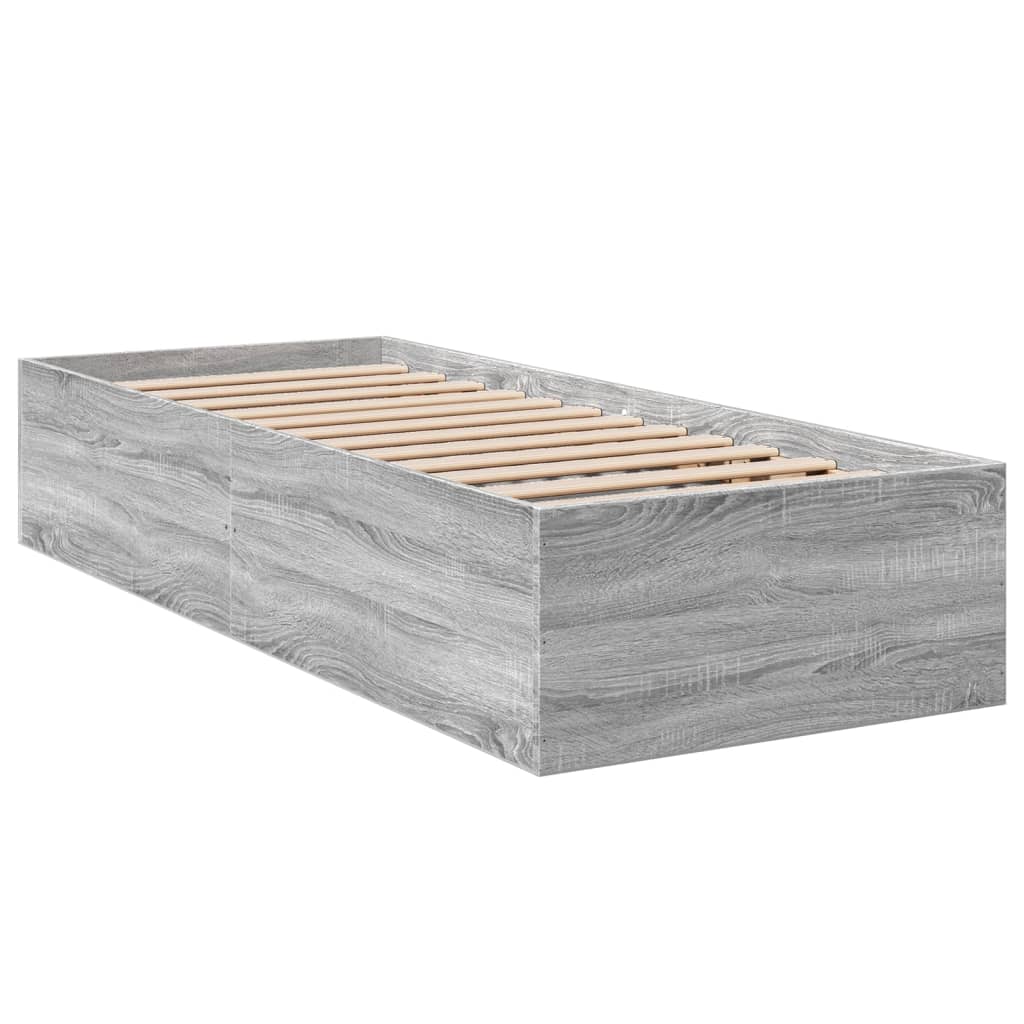 vidaXL Bed Frame without Mattress Grey Sonoma 90x190 cm Single 6