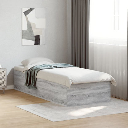 Bed Frame without Mattress Length 190 cm Height 35 cm Grey sonoma 90 cm