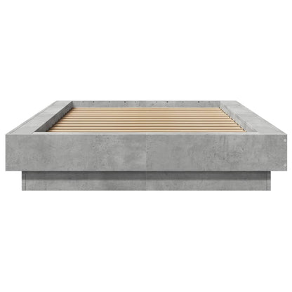 vidaXL Bed Frame with LED Lights without Mattress Concrete Grey 75x190cm 5