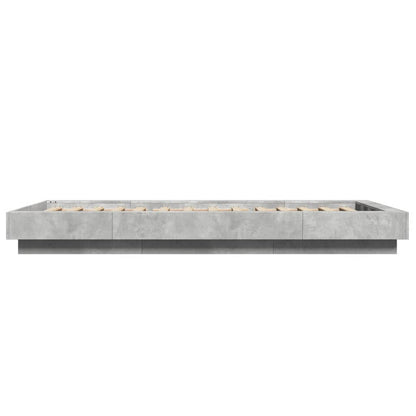 vidaXL Bed Frame with LED Lights without Mattress Concrete Grey 75x190cm 6