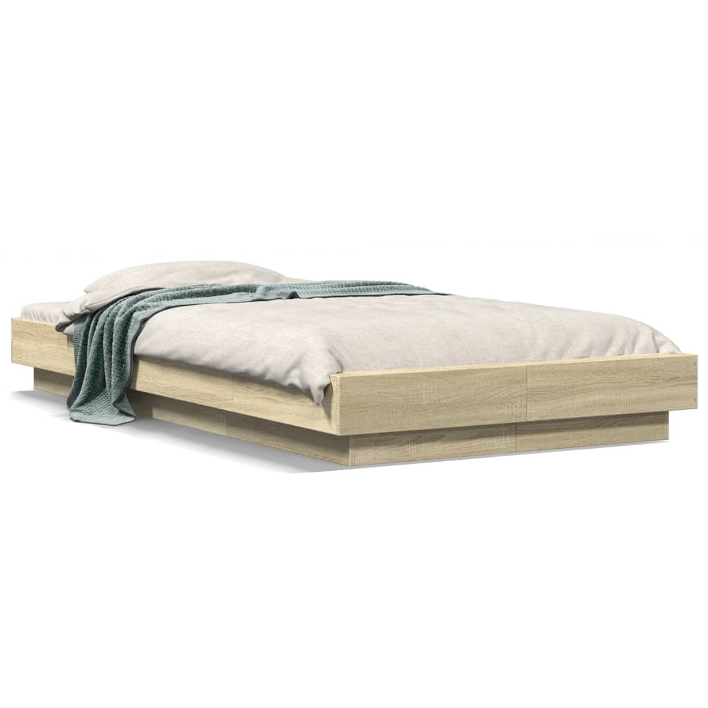 vidaXL Bed Frame without Mattress Sonoma Oak 90x190 cm Single 2