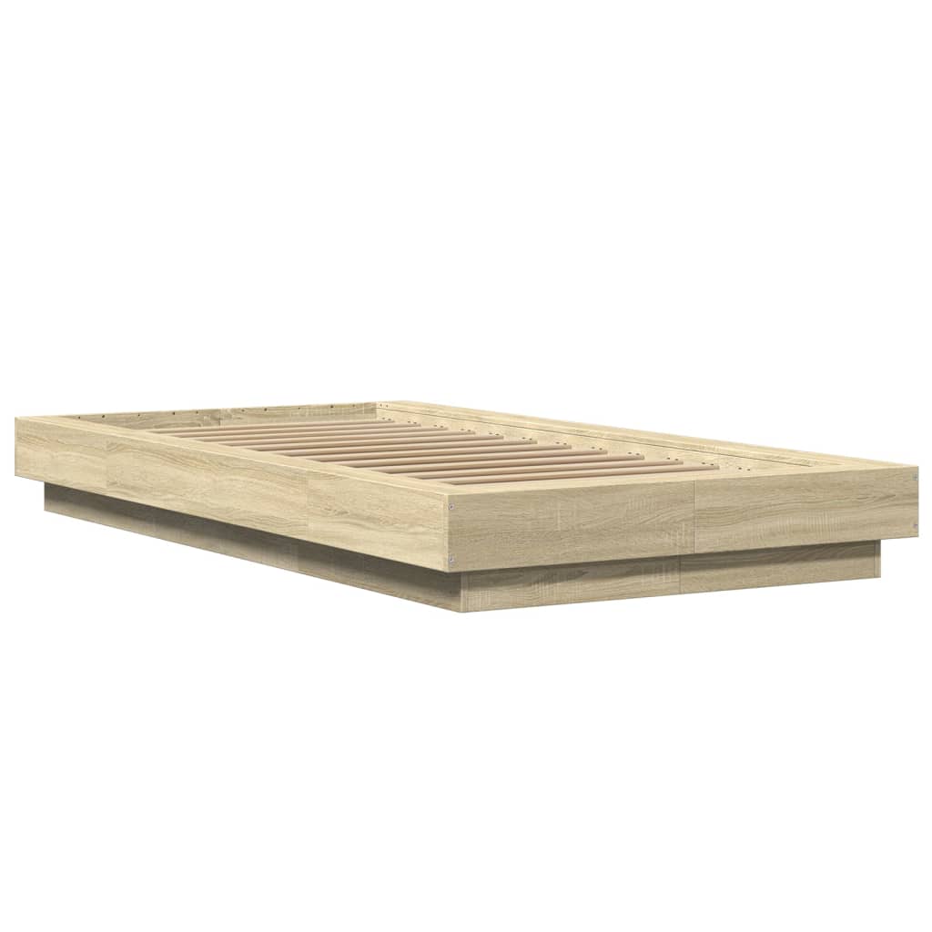vidaXL Bed Frame without Mattress Sonoma Oak 90x190 cm Single 3