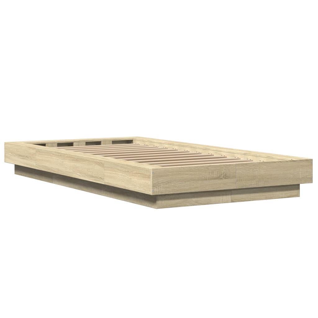 vidaXL Bed Frame without Mattress Sonoma Oak 90x190 cm Single 6
