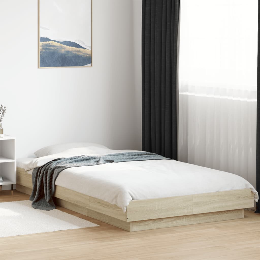 vidaXL Bed Frame without Mattress Sonoma Oak 90x190 cm Single 1