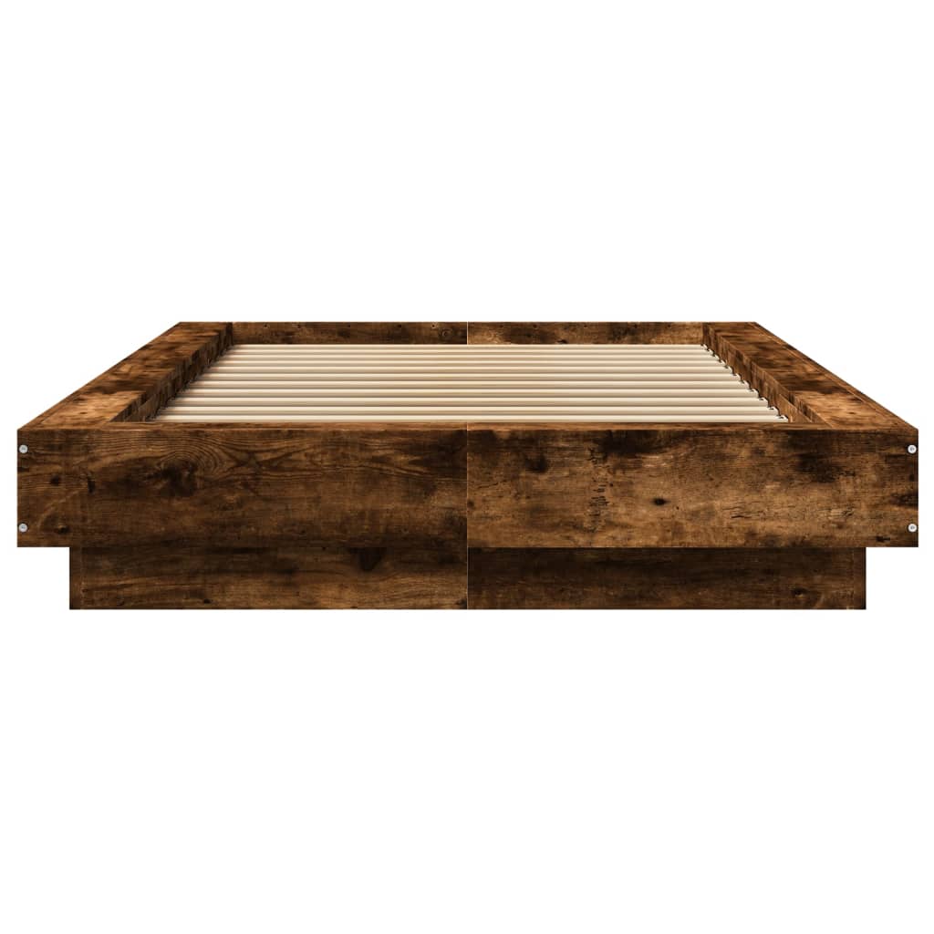 vidaXL Bed Frame without Mattress Smoked Oak 90x190 cm Single 4