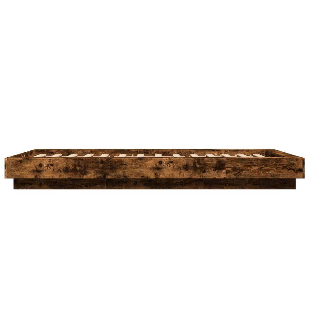 vidaXL Bed Frame without Mattress Smoked Oak 90x190 cm Single 5