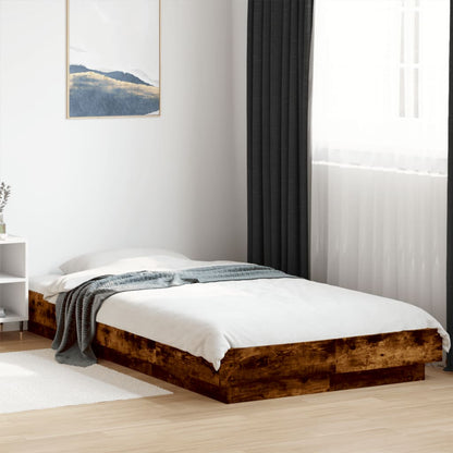 vidaXL Bed Frame without Mattress Smoked Oak 90x190 cm Single 1
