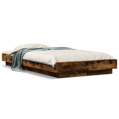 vidaXL Bed Frame without Mattress Smoked Oak 75x190 cm Small Single 2