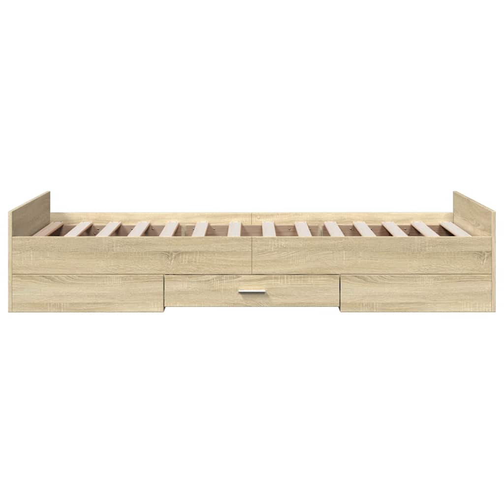 Bed Frame with Drawers without Mattress Length 190 cm Sonoma oak 75 cm