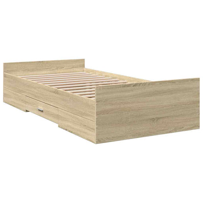 Bed Frame with Drawers without Mattress Length 190 cm Sonoma oak 75 cm