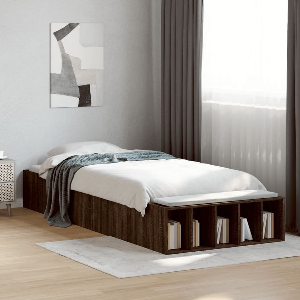 Bed Frame without Mattress Brown oak