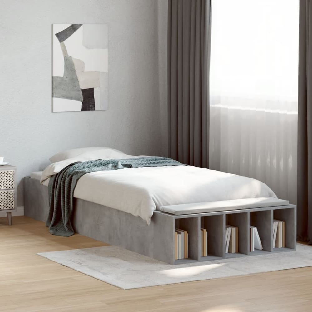 Bed Frame without Mattress 90x190 cm Concrete grey