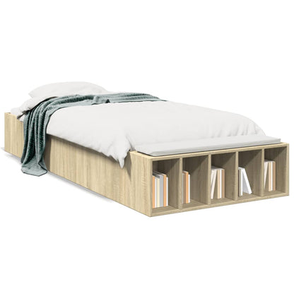vidaXL Bed Frame without Mattress Sonoma Oak 75x190 cm Small Single 2