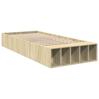 vidaXL Bed Frame without Mattress Sonoma Oak 75x190 cm Small Single 3