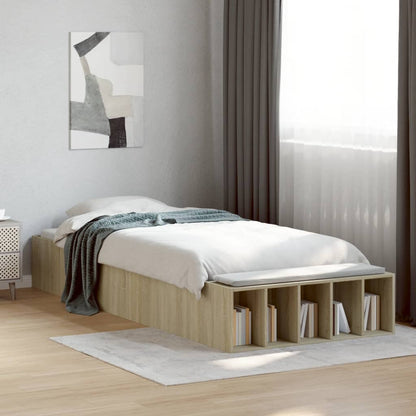 vidaXL Bed Frame without Mattress Sonoma Oak 75x190 cm Small Single 1