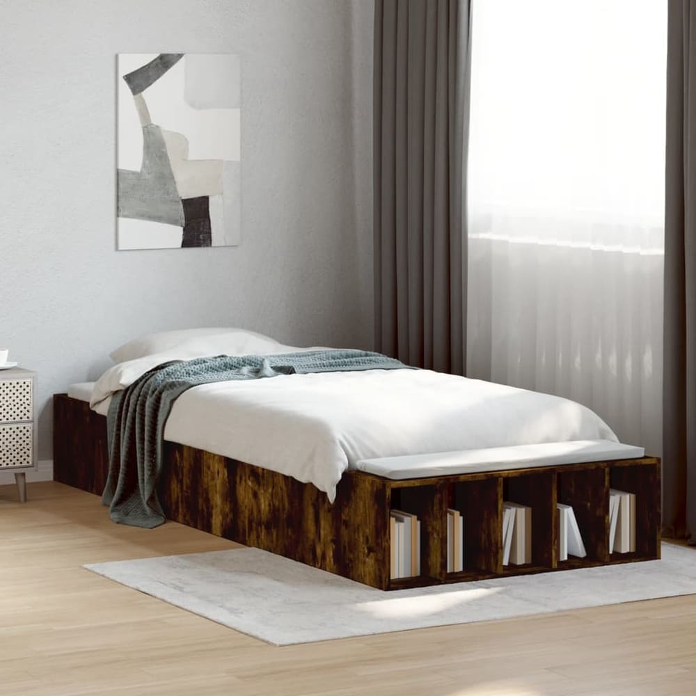 Bed Frame without Mattress 90x200 cm Smoked oak