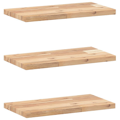 vidaXL Floating Shelves 3 pcs 60x20x2 cm Untreated Solid Wood Acacia 2