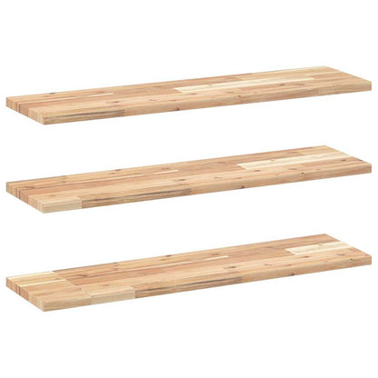 vidaXL Floating Shelves 3 pcs 80x20x2 cm Untreated Solid Wood Acacia 2